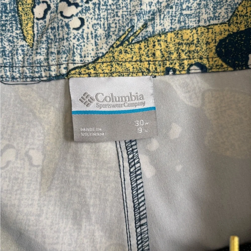 Columbia Blue and Yellow Camouflage swim trunks - Picture 3 of 4